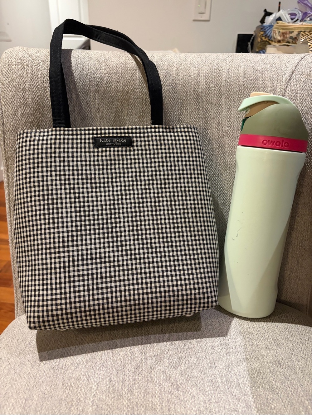 Kate Spade Black and White Gingham Vintage Tote - Picture 11 of 16